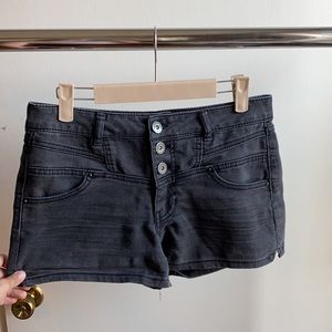 Blue Spice Juniors Black Jean Short Shorts Size 9